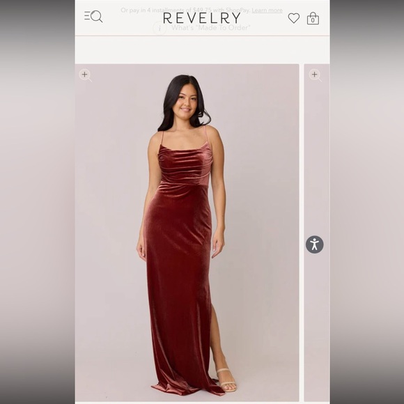 REVELRY SKYE VELVET DRESS - Picture 1 of 7